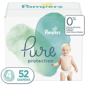 Pampers Pure Protection Natural Diapers, Size 4, 52 Count