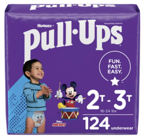Pull-Ups Boys' Potty Training Underwear Size 4;  2T-3T;  124 Ct