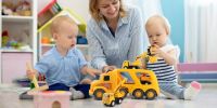 Construction Truck Toys for 3 4 5 6 Years Old Toddlers Kids Boys and Girls;  Car Toy Set with Sound and Light;  Play Vehicles in Friction Powered Carr
