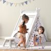 Kids Play Tent - 4 in 1 Teepee Tent with Stool and Climber, Foldable Playhouse Tent for Boys & Girls