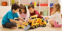 Construction Truck Toys for 3 4 5 6 Years Old Toddlers Kids Boys and Girls;  Car Toy Set with Sound and Light;  Play Vehicles in Friction Powered Carr