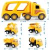 Construction Truck Toys for 3 4 5 6 Years Old Toddlers Kids Boys and Girls;  Car Toy Set with Sound and Light;  Play Vehicles in Friction Powered Carr