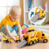 Construction Truck Toys for 3 4 5 6 Years Old Toddlers Kids Boys and Girls;  Car Toy Set with Sound and Light;  Play Vehicles in Friction Powered Carr