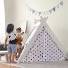 Kids Play Tent - 4 in 1 Teepee Tent with Stool and Climber, Foldable Playhouse Tent for Boys & Girls