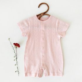Bamboo Fiber Baby Clothes One Piece (Option: Orange pink-66cm)