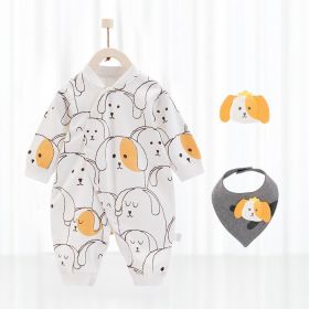 Baby's Pure Cotton Thermal Jumpsuit (Option: White-80cm)
