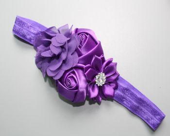 Children's Chiffon Rose Elastic Hair Band (Color: Purple)
