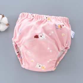 Baby Training Pants Washable 6-layer Gauze Diaper Cover (Option: Pink Bear-L Code-5PCS)