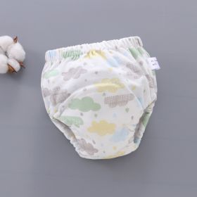 Baby Training Pants Washable 6-layer Gauze Diaper Cover (Option: Light Green Cloud-L Code-5PCS)