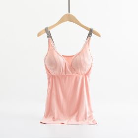 Breast feeding vest with cross elastic bra (Option: Pink-L)