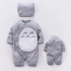 Jumpsuit Spring And Autumn Hooded Baby (Option: LM001 Heather Gray 59 80-73CM)