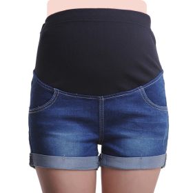 Maternity Denim Shorts (Option: Blue-M)