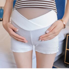 Maternity Wear,Leggings, Low-Waist Shorts, All-Match Safety Pants, Pregnant Women'S Belly Lift Pants (Option: 907 WHITE-XL)