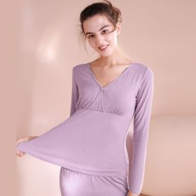 Maternity Autumn Clothes Long Trousers Suit After Childbirth Adjustable Home Nursing And Nursing Pajamas (Option: Green-L)