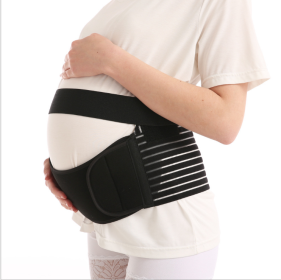Pregnant Belly Support Belt Velcro Breathable Relief Waist Support Belt Adjustable Tire Belt Cross-Border (Option: Black-2XL)