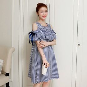 Maternity Dress Summer Dress Maternity Dress Maternity Skirt Maternity Top Maternity Suit Mid-Length Breastfeeding Dress (Option: 5style-L)