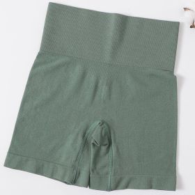 High Waist Sport Shorts Women Hip Push Up Short Safety Short Slim Fitness Homewear Seamless Short Female Tummy Control Underwear (Option: Green-L)