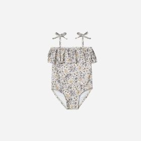 Children's One Piece Swimsuit Hot Spring (Option: Purple Fragmented Flower-100cm)