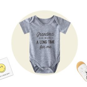 New Baby Romper Grandma Has Waited (Option: Grey-M)