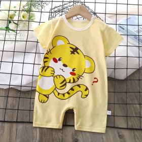 Baby Boy Thin Women's Short-sleeved Jumpsuit Romper (Option: Doubt Tiger-59cm)