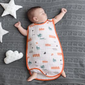 Cotton Gauze Sleeveless Vest Newborn Children's Sleeping Bag (Option: Tropical jungle6-XL)