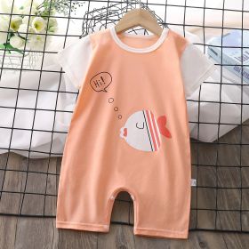 Baby Boy Thin Women's Short-sleeved Jumpsuit Romper (Option: Bubble Fish-59cm)