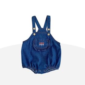 Newborn Baby Clothes Two Piece Rabbit Collar (Option: Denim romper-66cm)
