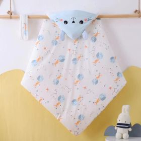 260g Thick Baby Hold Quilt Newborn Pack Cotton Small Quilt Wrap Towel (Option: Planet rabbit-90X90CM)