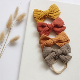 Baby Cotton Gauze Butterfly Tie Headband Set (Option: 7 Style)