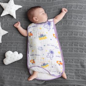 Cotton Gauze Sleeveless Vest Newborn Children's Sleeping Bag (Option: Space exploration6-M)
