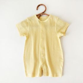 Bamboo Fiber Baby Clothes One Piece (Option: Yellow-90cm)