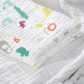 Baby Cotton Super Soft Absorbent Gauze Bath Towel (Option: Animal kingdom-95x75cm)