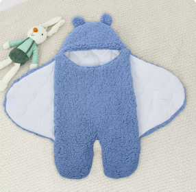 Baby Hugging Bag Newborn Supplies Swaddling Clothes Delivery Room Quilt (Option: Blue thickened and lengthened-80x85cm)