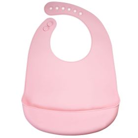 Silicone Bib For Infants And Young Children (Color: Pink)