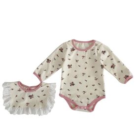 Baby Girl Floral Clothing Lace Neckline Water Towel Set (Option: Broken flower-90cm)