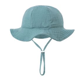 Baby Cotton Basin Bucket Hat (Option: Peacock Blue-Suitable For 0to12 Months Baby)