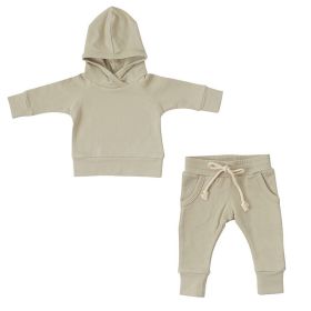 Solid Color Hooded Sweater Set (Option: Gray-73CM)