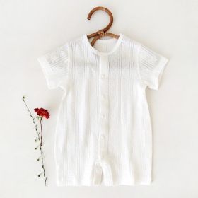 Bamboo Fiber Baby Clothes One Piece (Option: White-90cm)