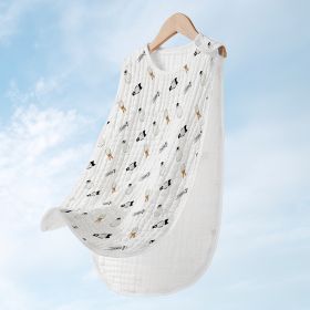 Cotton Gauze Sleeveless Vest Newborn Children's Sleeping Bag (Option: Bear style4-M)