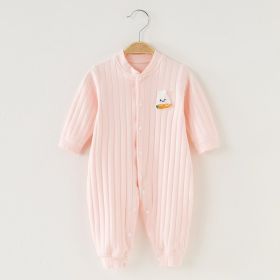 Baby Onesies Warm Men's And Women's Boneless Pajamas (Option: Pink-59cm)