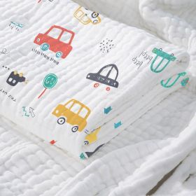 Baby Cotton Super Soft Absorbent Gauze Bath Towel (Option: Cartoon car-110x110cm)