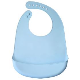 Silicone Bib For Infants And Young Children (Color: Blue)
