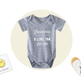 New Baby Romper Grandma Has Waited (Option: Grey White-3XL)