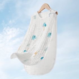 Cotton Gauze Sleeveless Vest Newborn Children's Sleeping Bag (Option: Elephant style4-M)