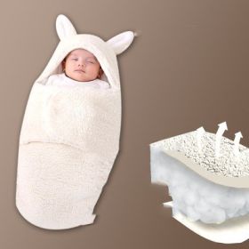 Baby Hold Newborn Thickened Out Wrap Swaddle Sleeping Bag (Option: Round white leg-62cm)