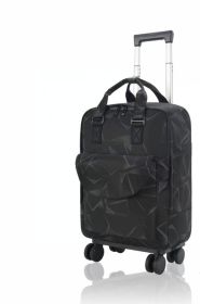Women's Detachable Trolley Backpack With Canvas Print (Option: Black gold-18inches)
