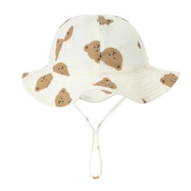 Baby Cotton Basin Bucket Hat (Option: Little Brown Bear-Suitable For 0to12 Months Baby)