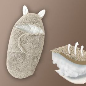 Baby Hold Newborn Thickened Out Wrap Swaddle Sleeping Bag (Option: Gray round leg-78x88cm)