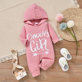 Tong Qiu Baby Long Sleeve Printed One Piece Creeper (Option: Pink-3to6M)