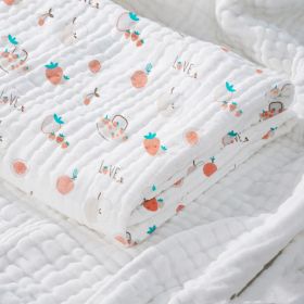 Baby Cotton Super Soft Absorbent Gauze Bath Towel (Option: Strawberry pie-95x75cm)